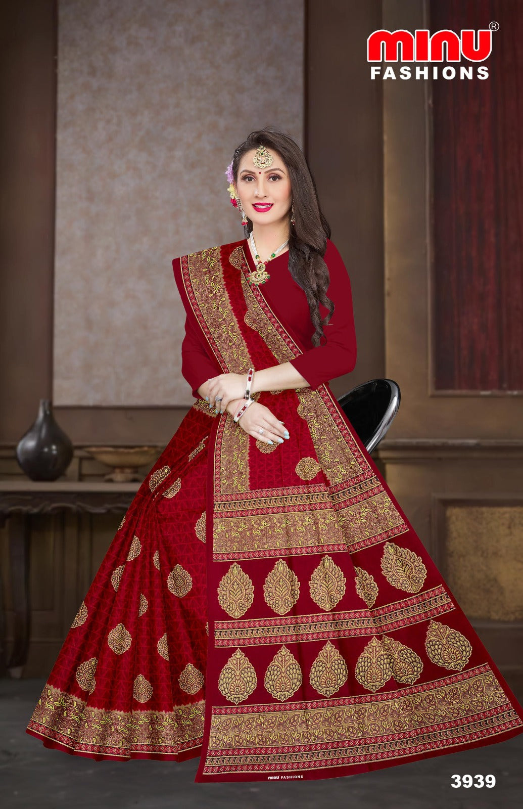 Printed Cotton Saree Malaika (Vol-43) (Special Rate) - 10 Pcs Set