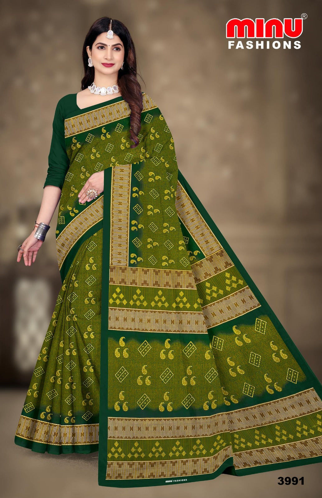 Printed Cotton Saree Malaika (Vol-45) (Special Rate) - 10 Pcs Set