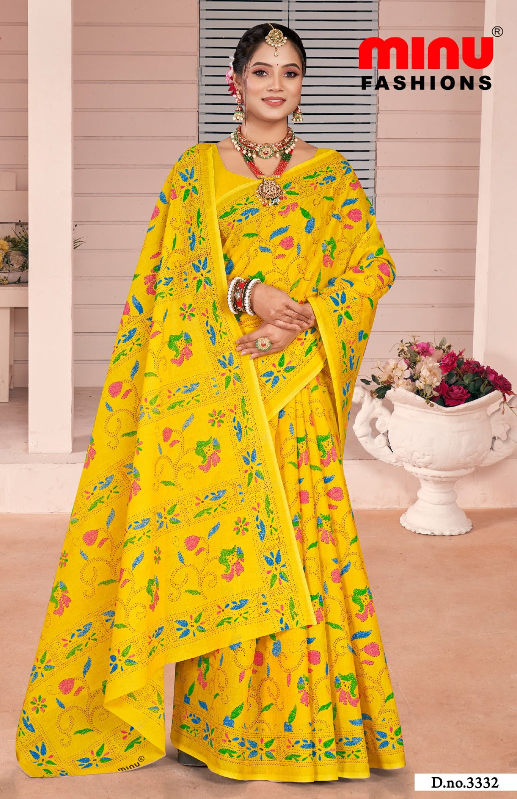 Malai Cotton Saree Nakshi Kantha (Vol-4) - 10 Pcs Set