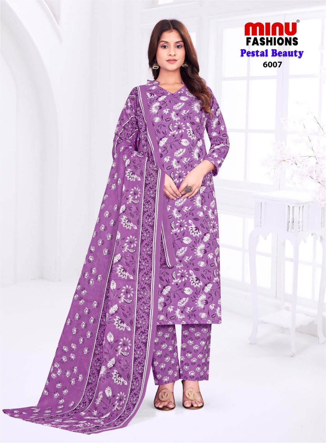 Printed Cotton Unstitched Salwar Suit Pestal Beauty Vol-6 (Special Rate) - 10 Pcs Set