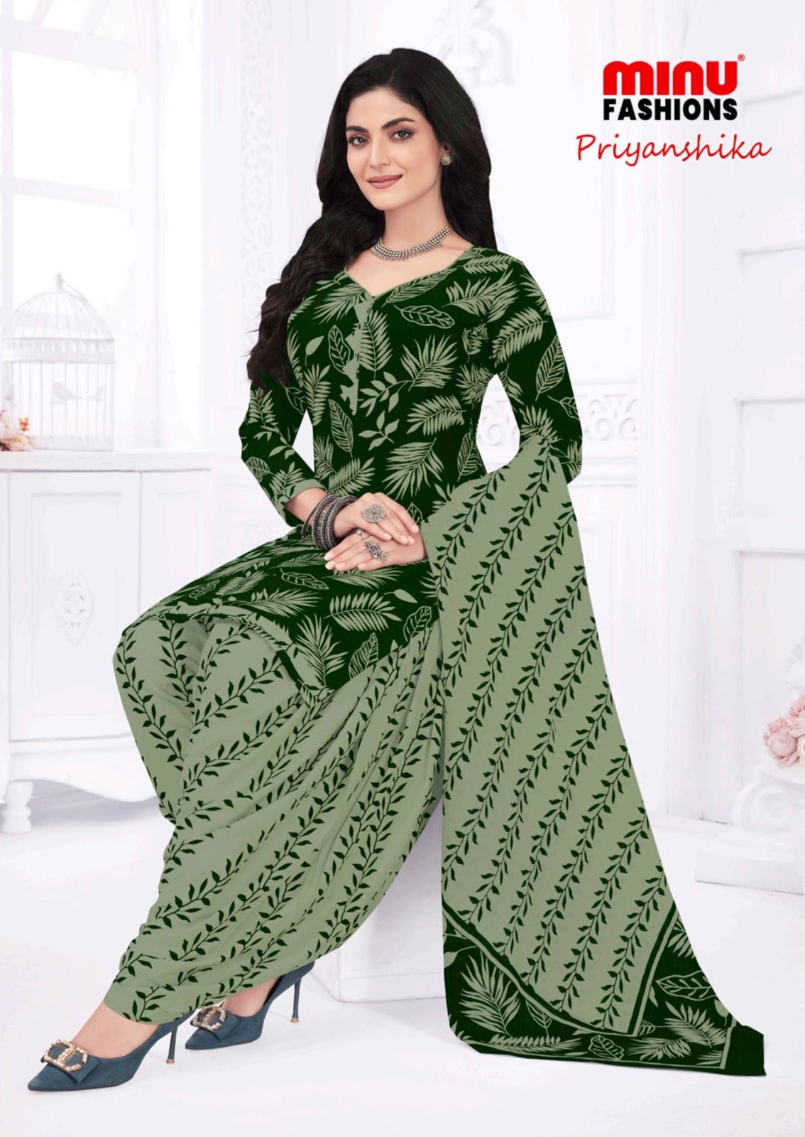 Printed Cotton Unstitched Salwar Suit Priyanshika (Special Rate) - 16 Pcs Set