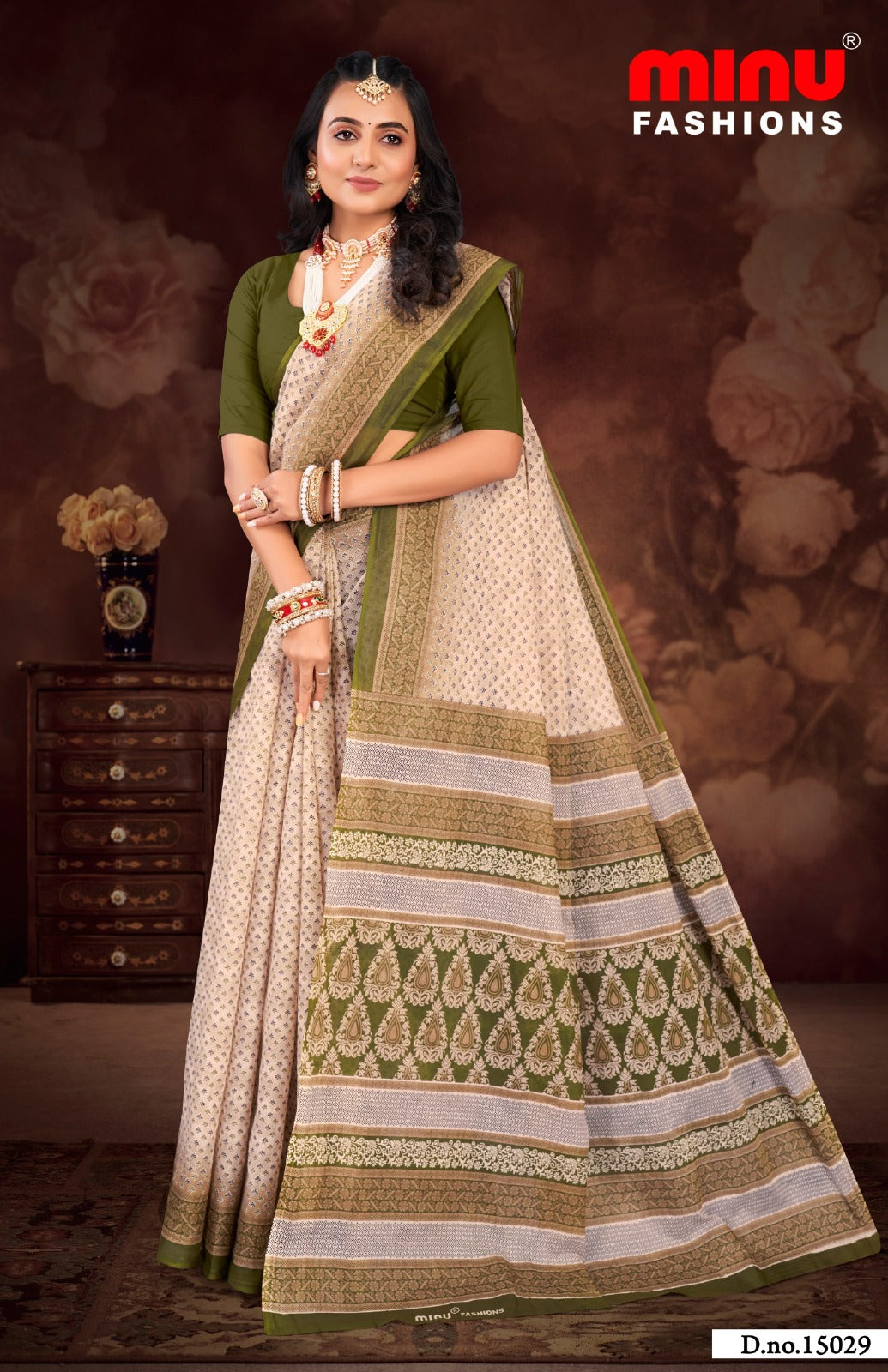 Malai Cotton Saree Priyatama Buti (Vol-5) - 10 Pcs Set