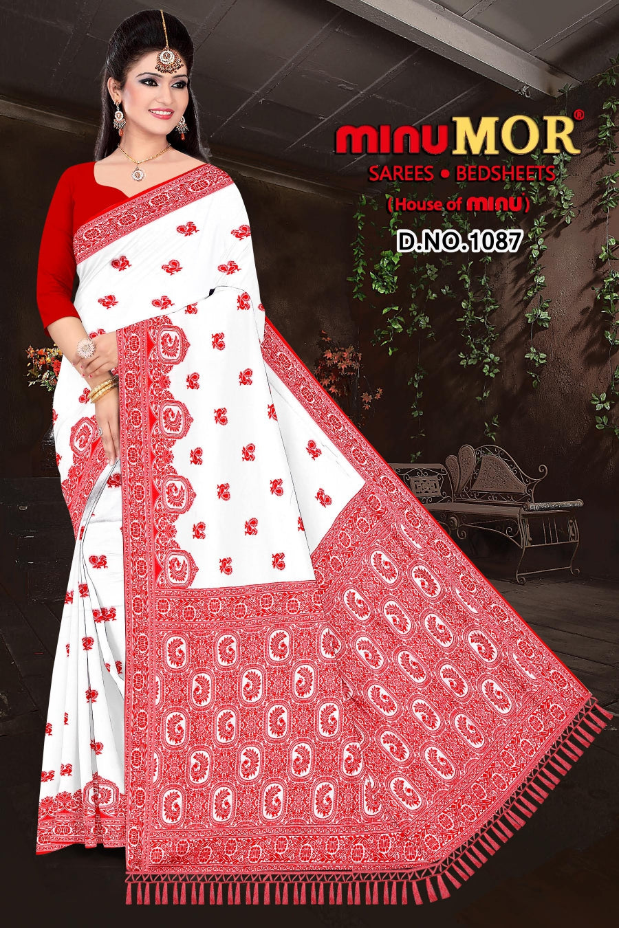 Fancy Saree Red Wire (BP) - 8 Pcs Set