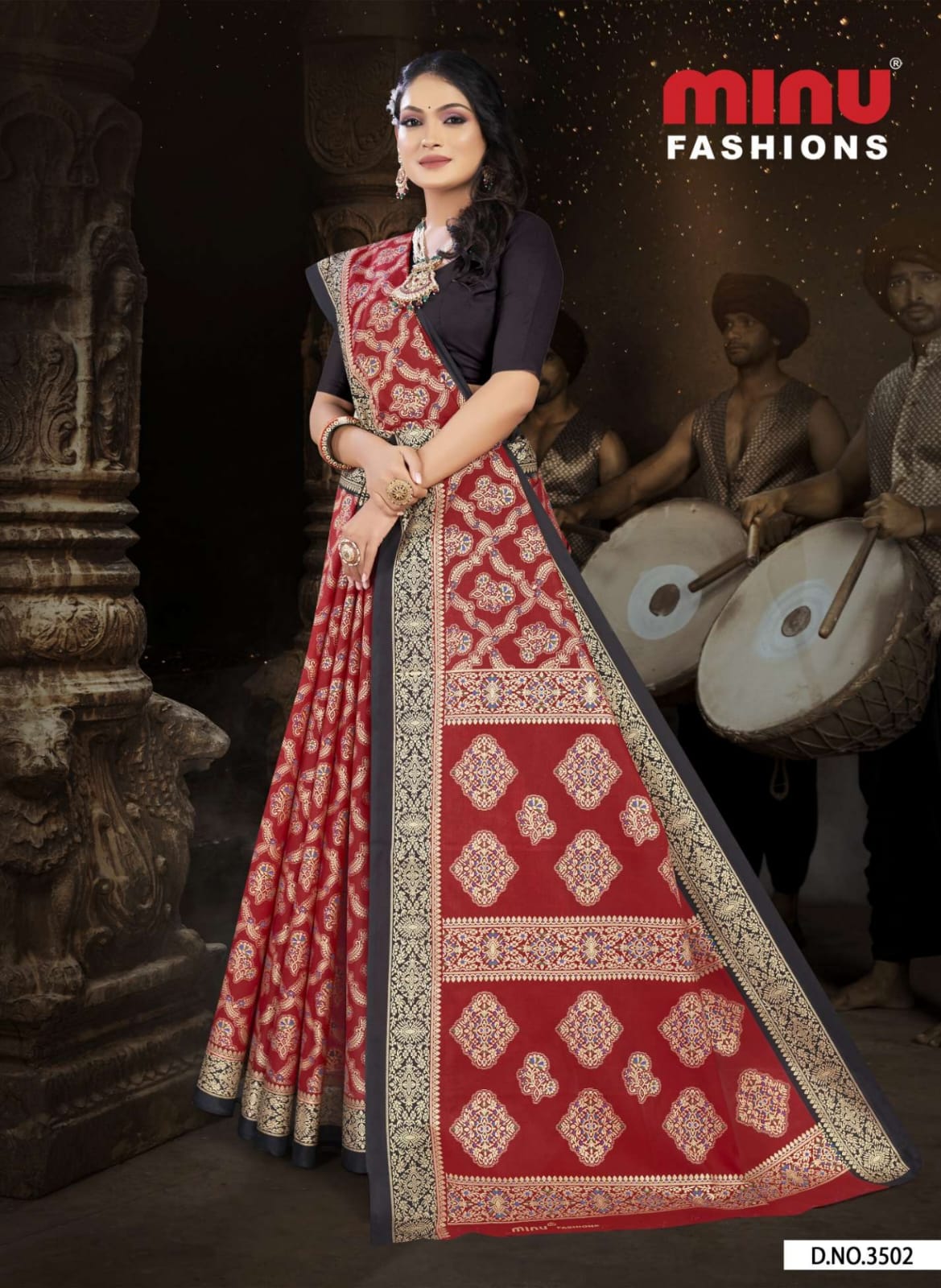 Malai Cotton Saree Tanushka - 8 Pcs Set