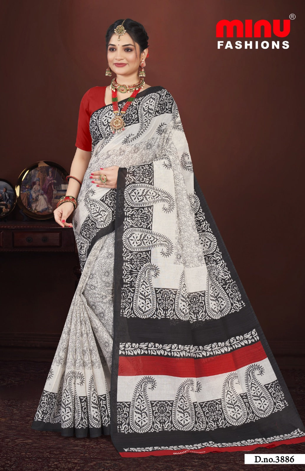 Malai Cotton Saree Velvet Touch (Vol-12) - 10 Pcs Set