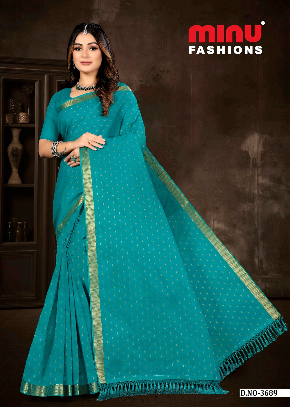 Embroidered Cotton Saree Hiramoti Vol-5 (Special Rate) - 8 Pcs Set