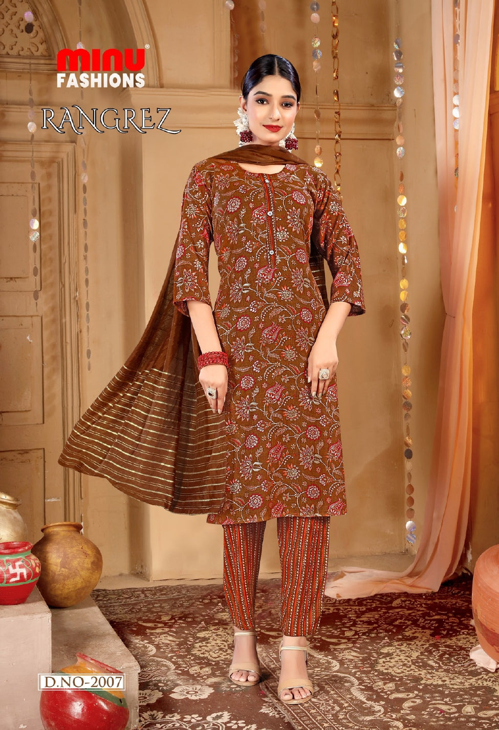 Printed Cotton Stitched Salwar Suit Rangrez (Vol-2) - 10 Pcs Set