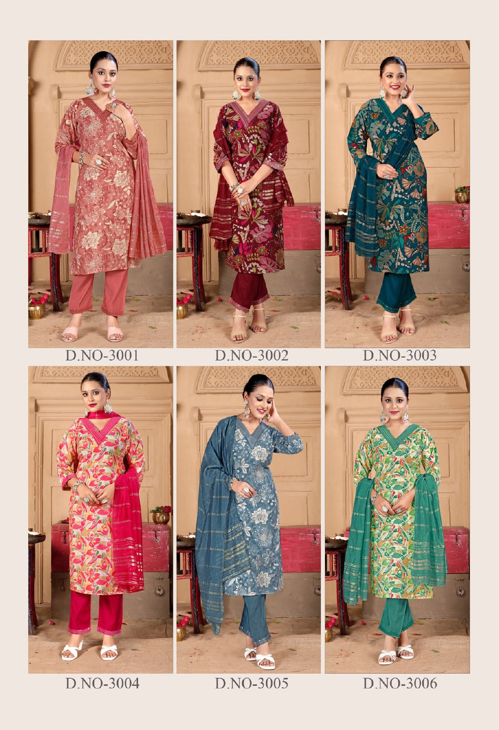 Printed Silk Stitched Salwar Suit Royal Look (Vol-3) - 6 Pcs Set