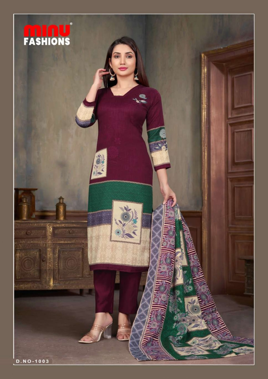 3 Piece Winter Kurti Set Royal (Special Rate) - 8 Pcs Set