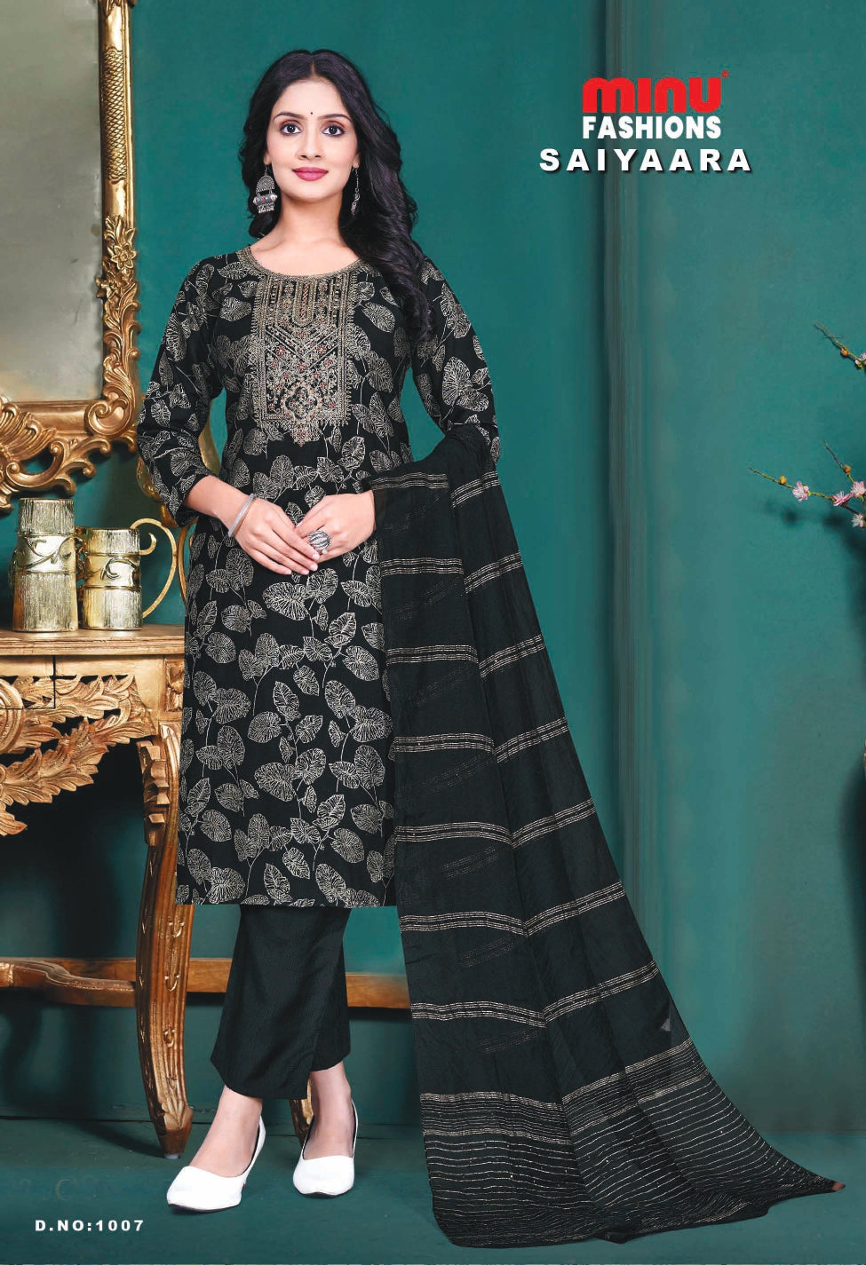 Printed Cotton Stitched Salwar Suit Saiyaara - 8 Pcs Set