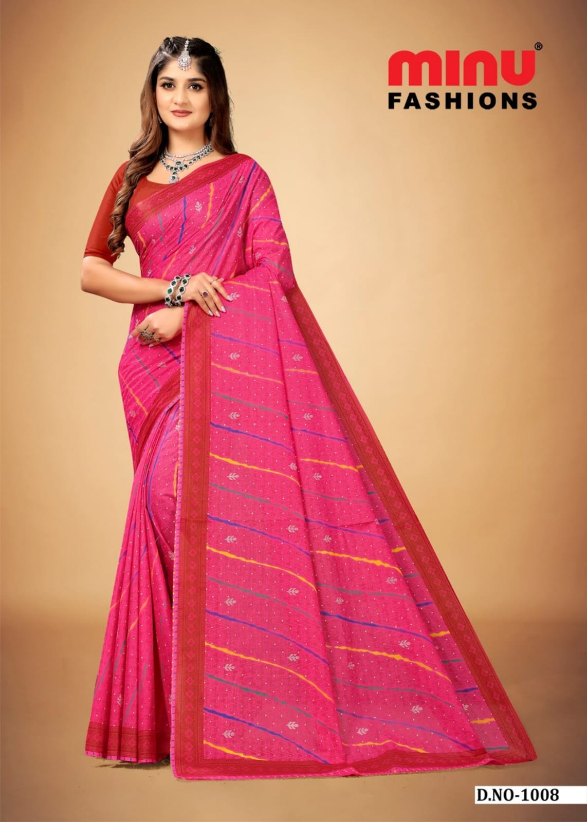 Embroidered Cotton Saree Avani (Special Rate) - 10 Pcs Set