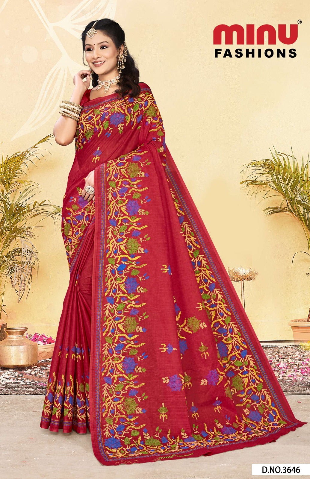 Malai Cotton Saree Kashmiri Cotton (Vol-3) - 8 Pcs Set