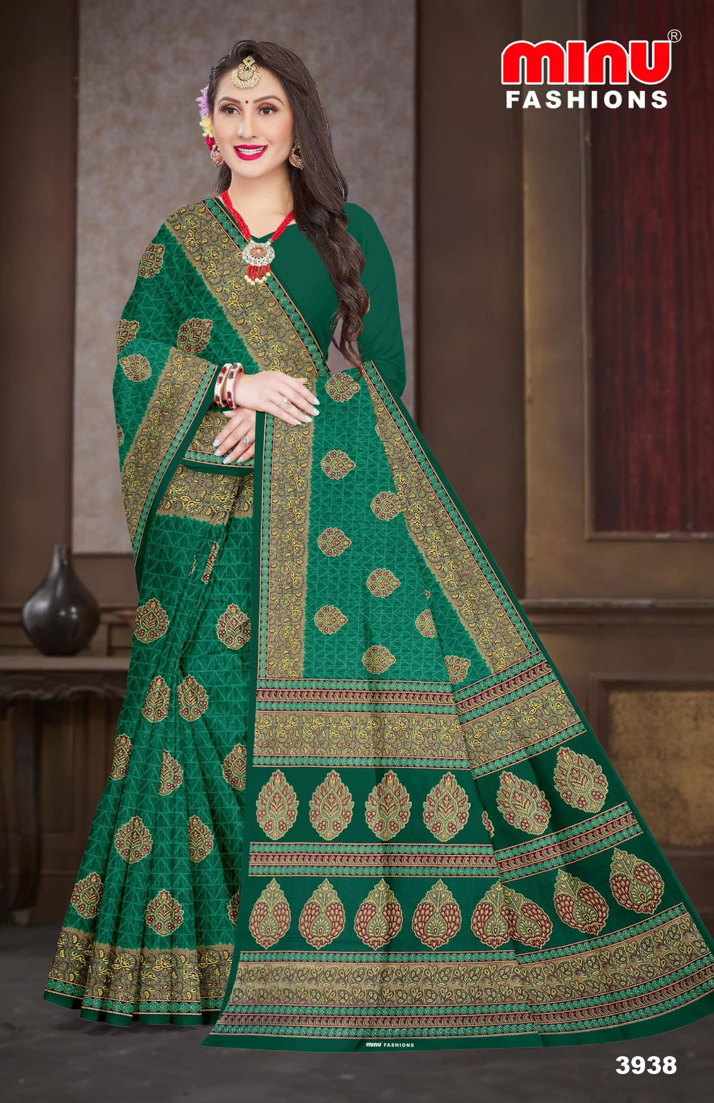 Printed Cotton Saree Malaika (Vol-43) (Special Rate) - 10 Pcs Set