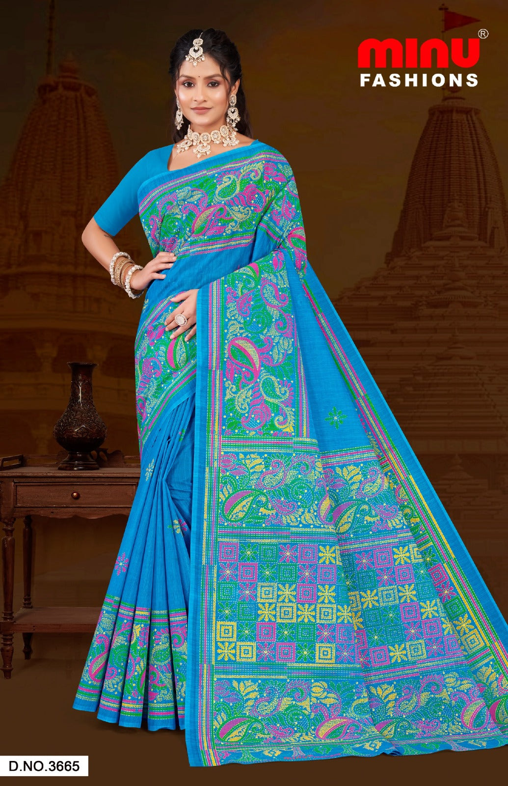 Malai Cotton Saree Orchid (Vol-5) - 8 Pcs Set
