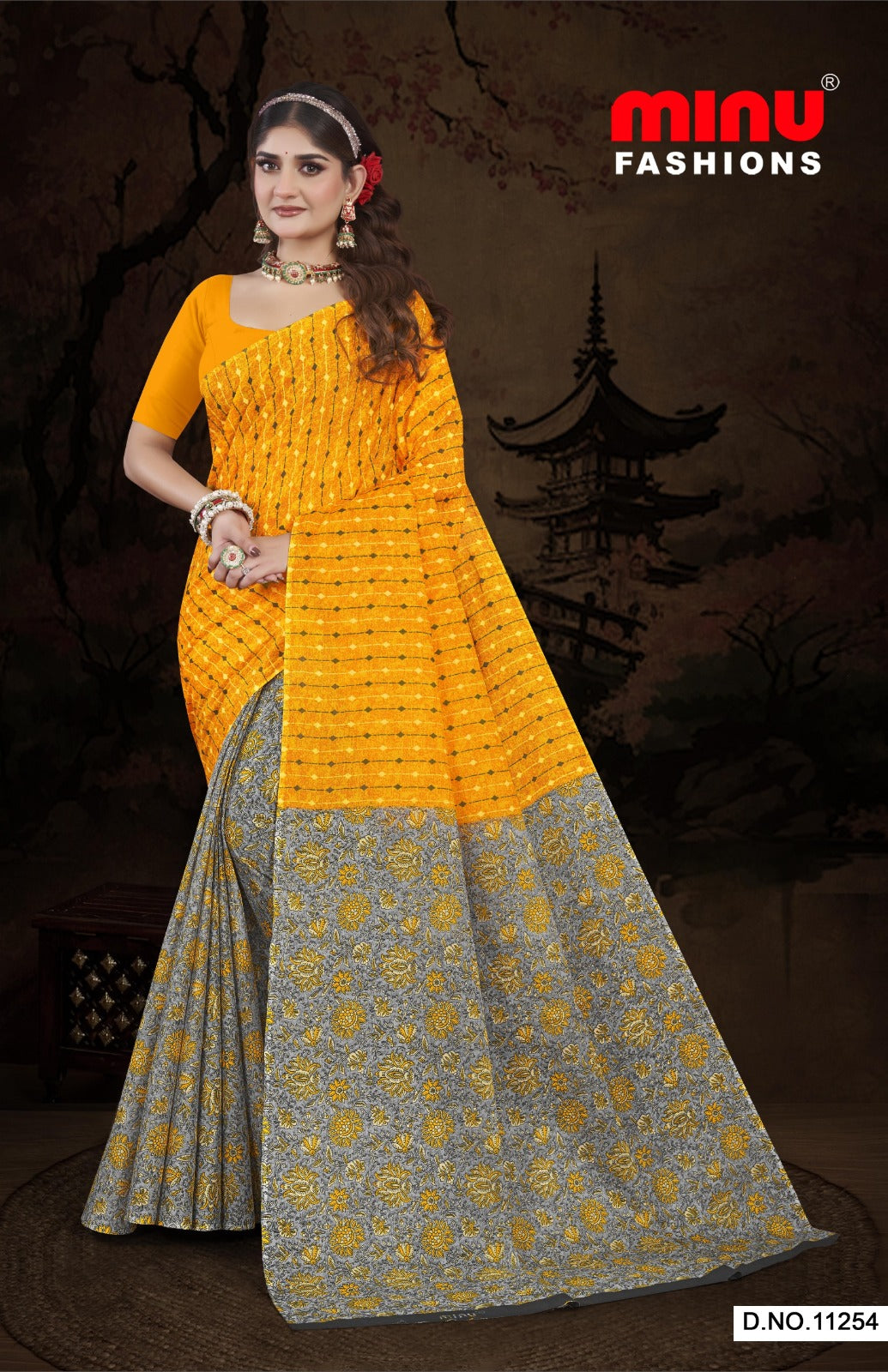 Malai Cotton Saree Raasa (Vol-11) - 8 Pcs Set
