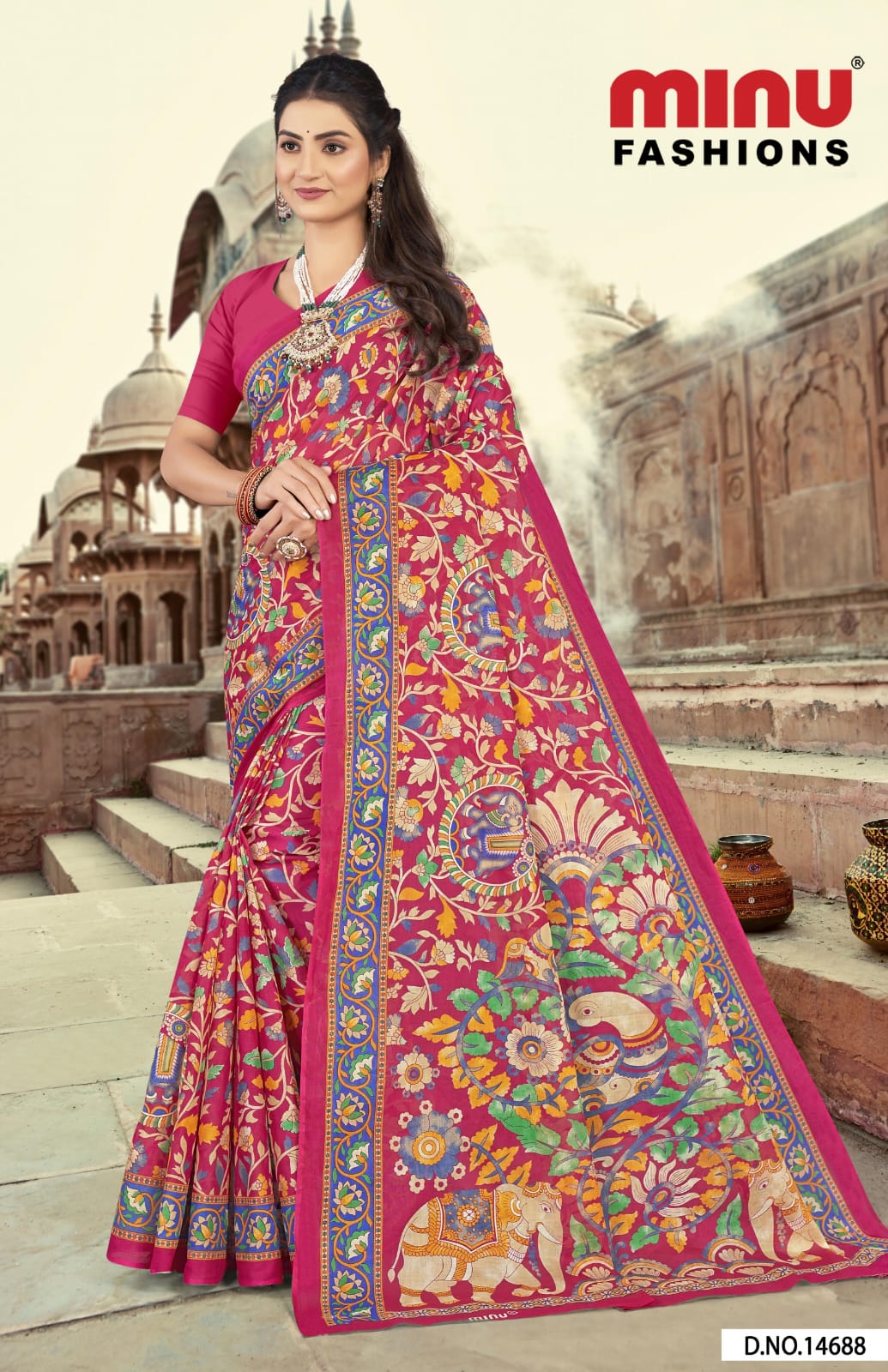 Malai Cotton Saree Rangat - 10 Pcs Set