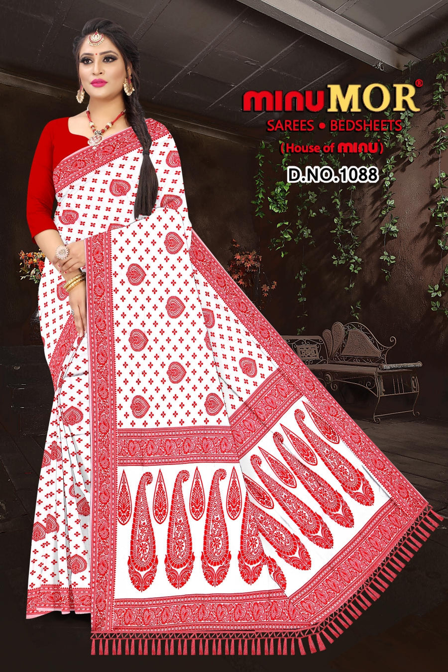 Fancy Saree Red Wire (BP) - 8 Pcs Set