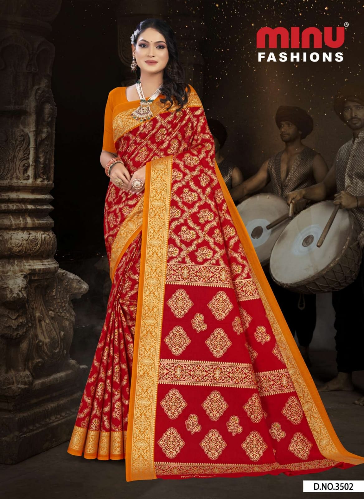 Malai Cotton Saree Tanushka - 8 Pcs Set