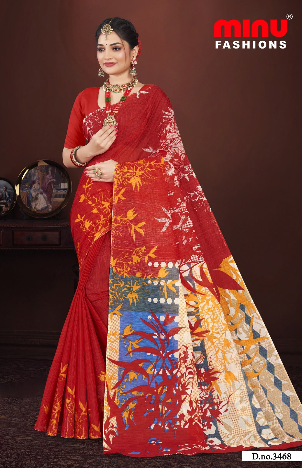 Malai Cotton Saree Velvet Touch (Vol-12) - 10 Pcs Set