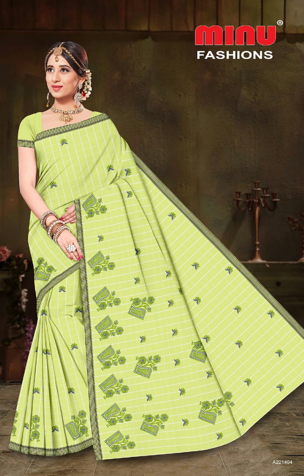 Embroidered Cotton Saree Chatori (Special Rate) - 8 Pcs Set