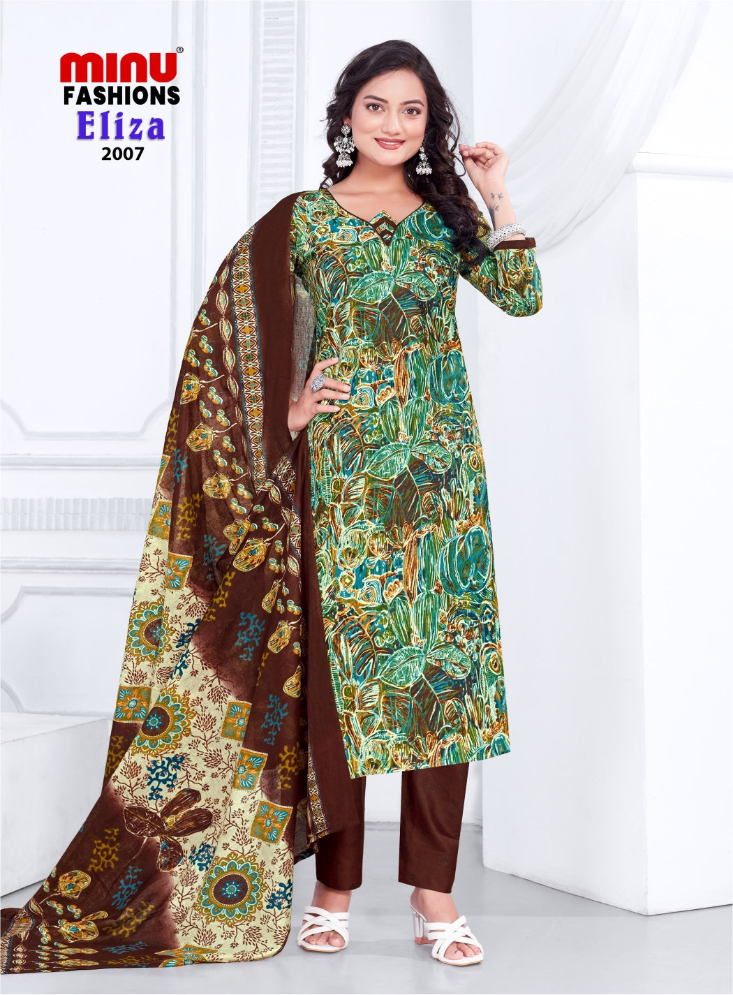 Printed Cotton Unstitched Salwar Suit Eliza Vol-2 (Special Rate) - 10 Pcs Set
