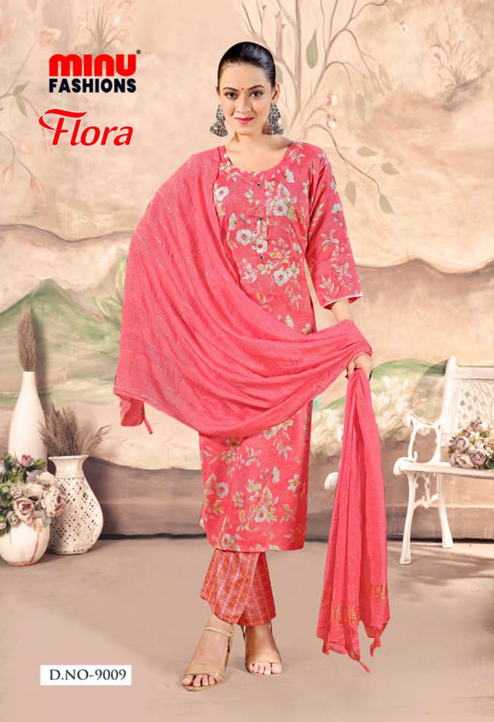 Printed Cotton Stitched Salwar Suit Flora (Vol-9) - 10 Pcs Set