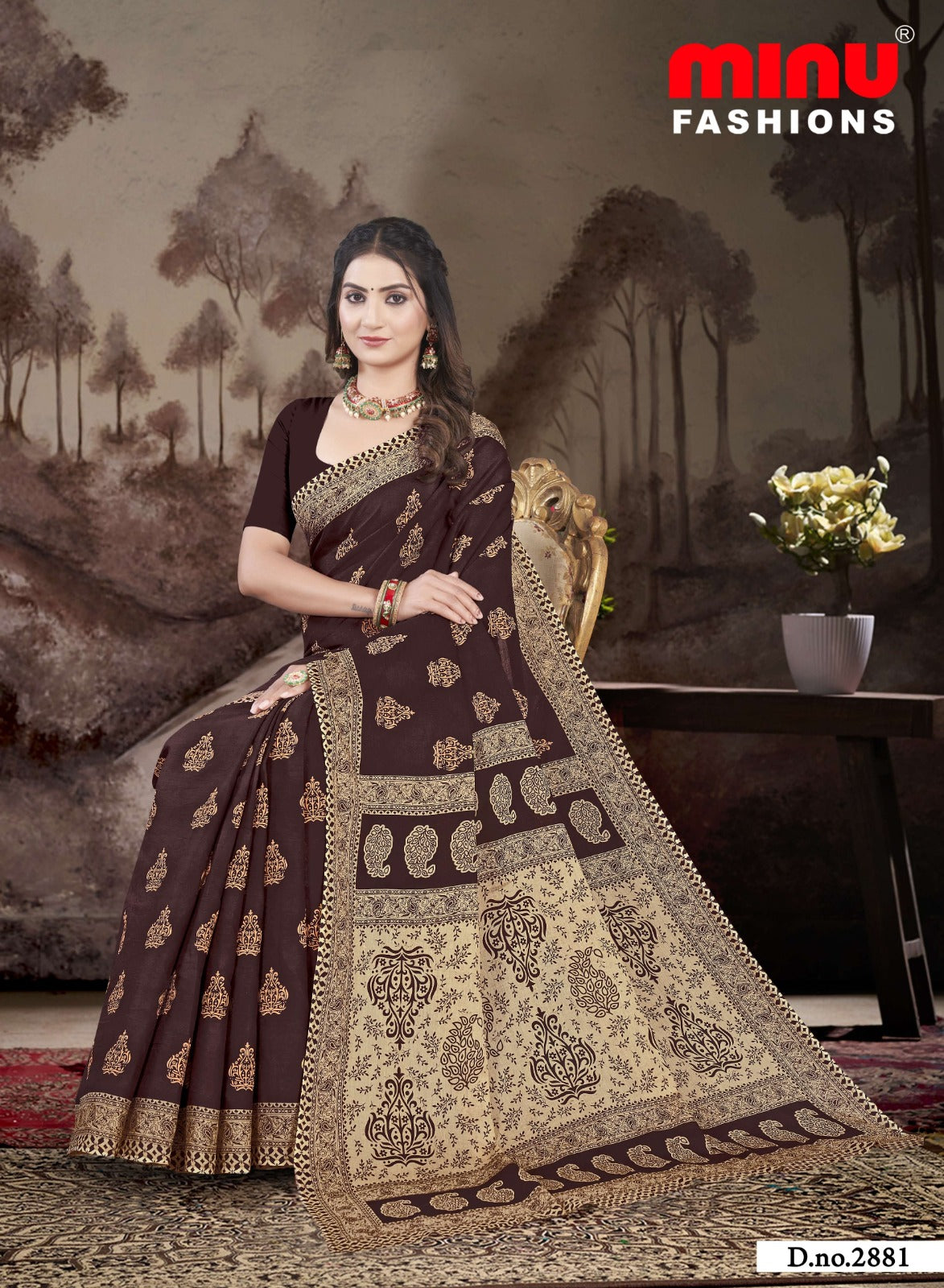Printed Cotton Saree Manchali Kimora (Vol-2) - 10 Pcs Set