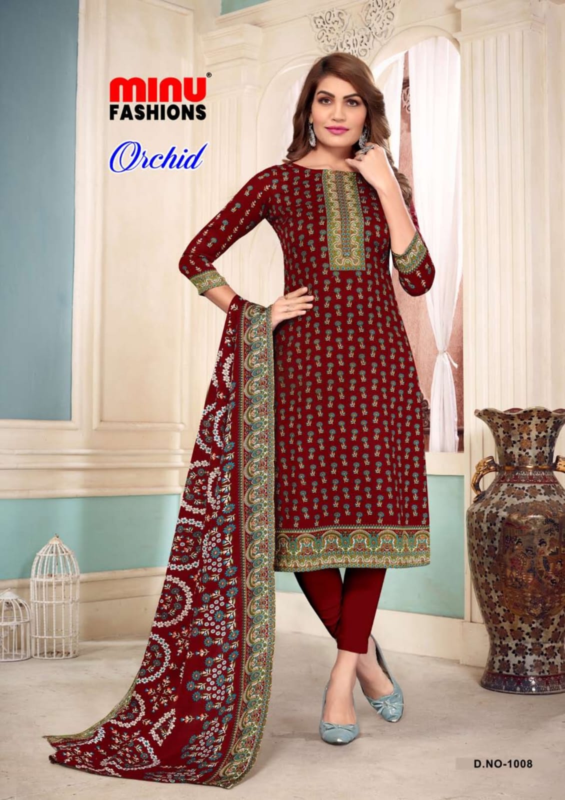 Unstitched Winter Suit Orchid (Special Rate) - 8 Pcs Set