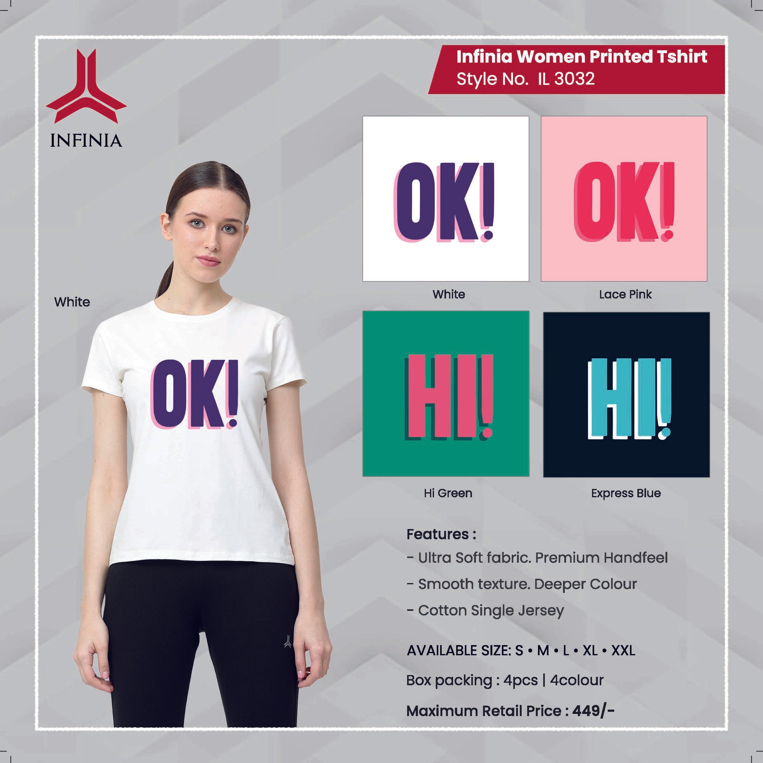Women Printed T Shirt Style No-IL 3032 (4P)