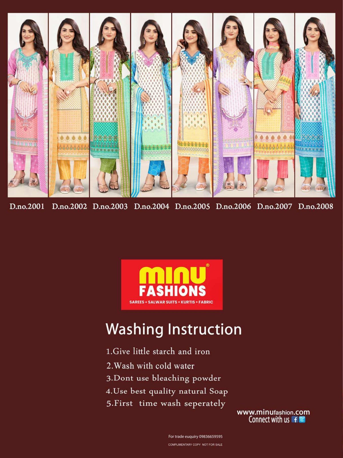 3 Piece Cotton Long Kurti Set Kiara Combo (Vol-2) - 8 Pcs Set