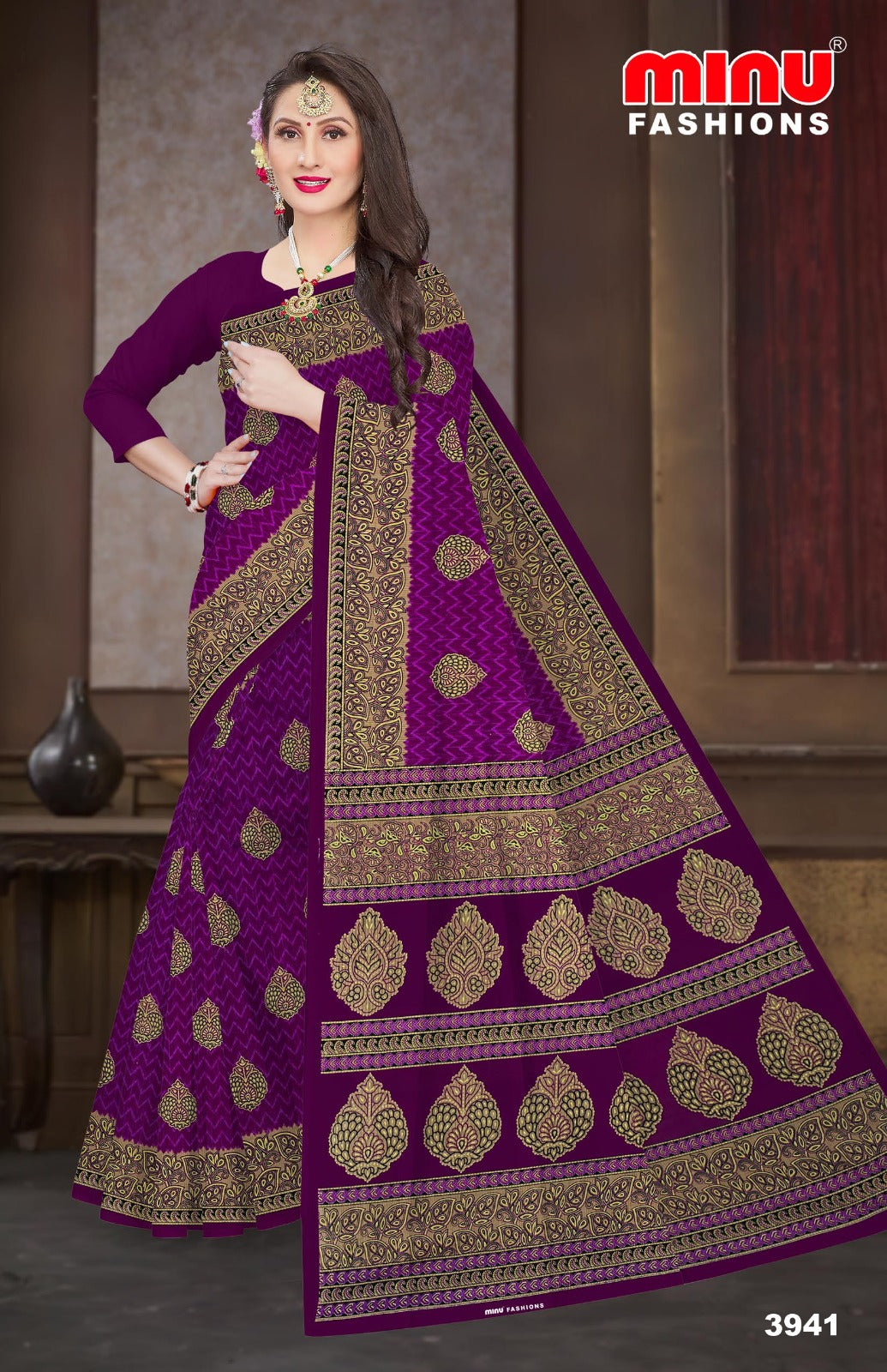 Printed Cotton Saree Malaika (Vol-43) (Special Rate) - 10 Pcs Set