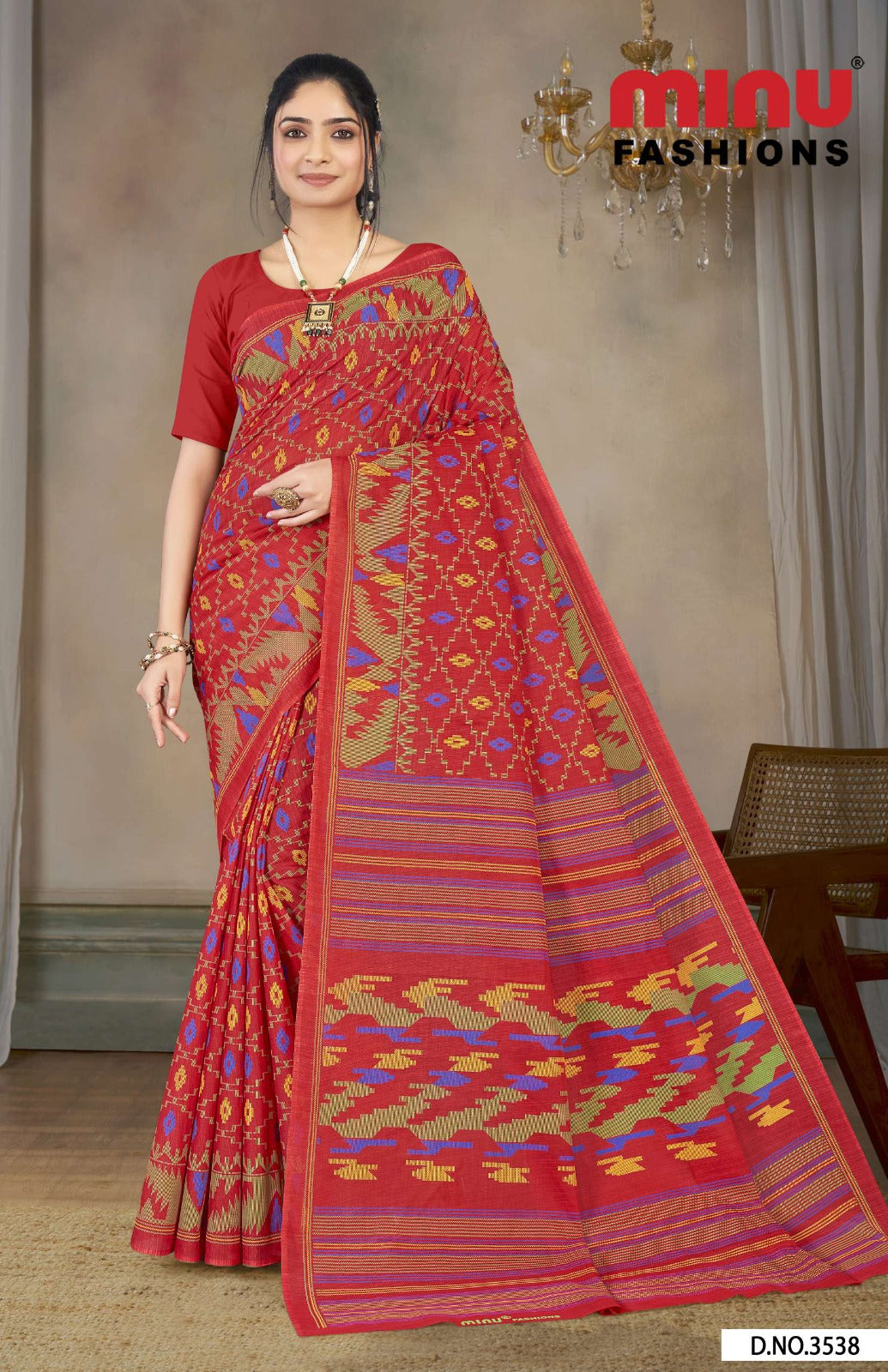 Malai Cotton Saree Mitali - 10 Pcs Set