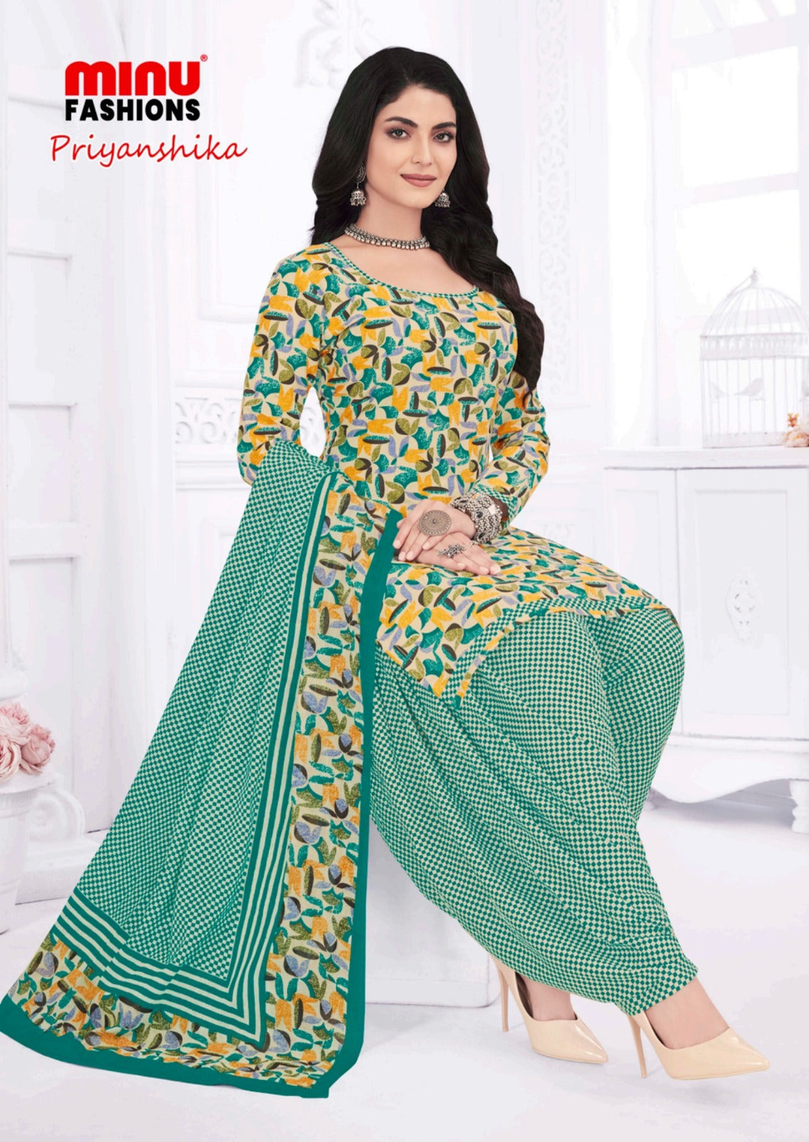 Printed Cotton Unstitched Salwar Suit Priyanshika (Special Rate) - 16 Pcs Set