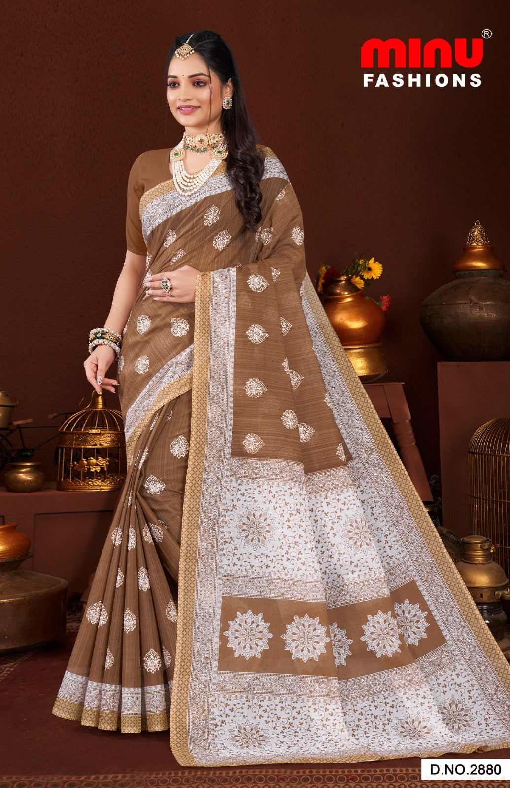 Malai Cotton Saree Priyatama Pestal - 10 Pcs Set