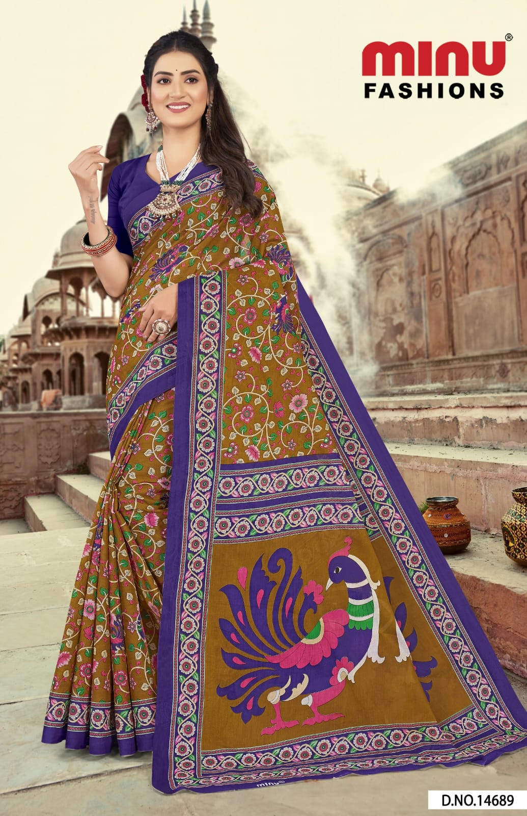 Malai Cotton Saree Rangat - 10 Pcs Set
