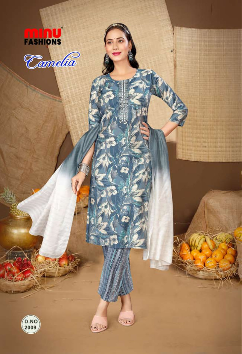 Printed Cotton Stitched Salwar Suit Camelia Vol-2 - 10 Pcs Set