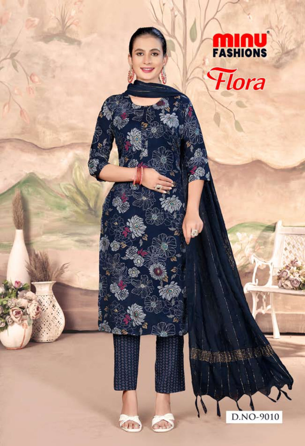 Printed Cotton Stitched Salwar Suit Flora (Vol-9) - 10 Pcs Set
