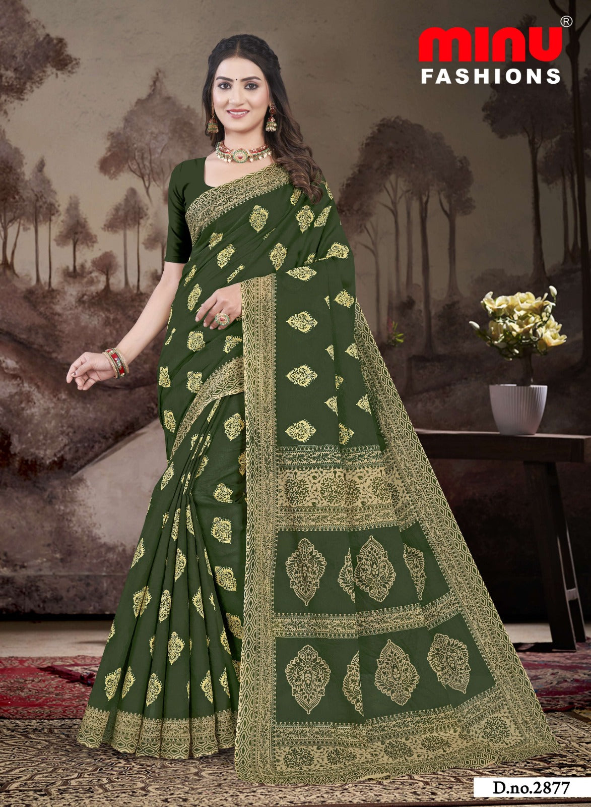 Printed Cotton Saree Manchali Kimora (Vol-2) - 10 Pcs Set