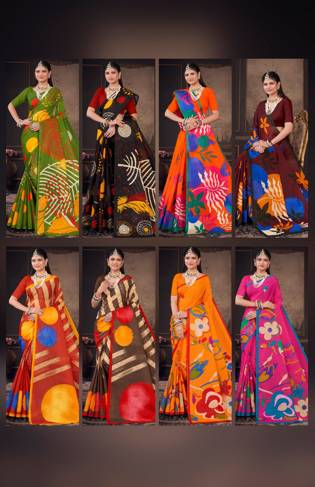 Printed Cotton Saree Priyatama (Vol-11) - 8 Pcs Set