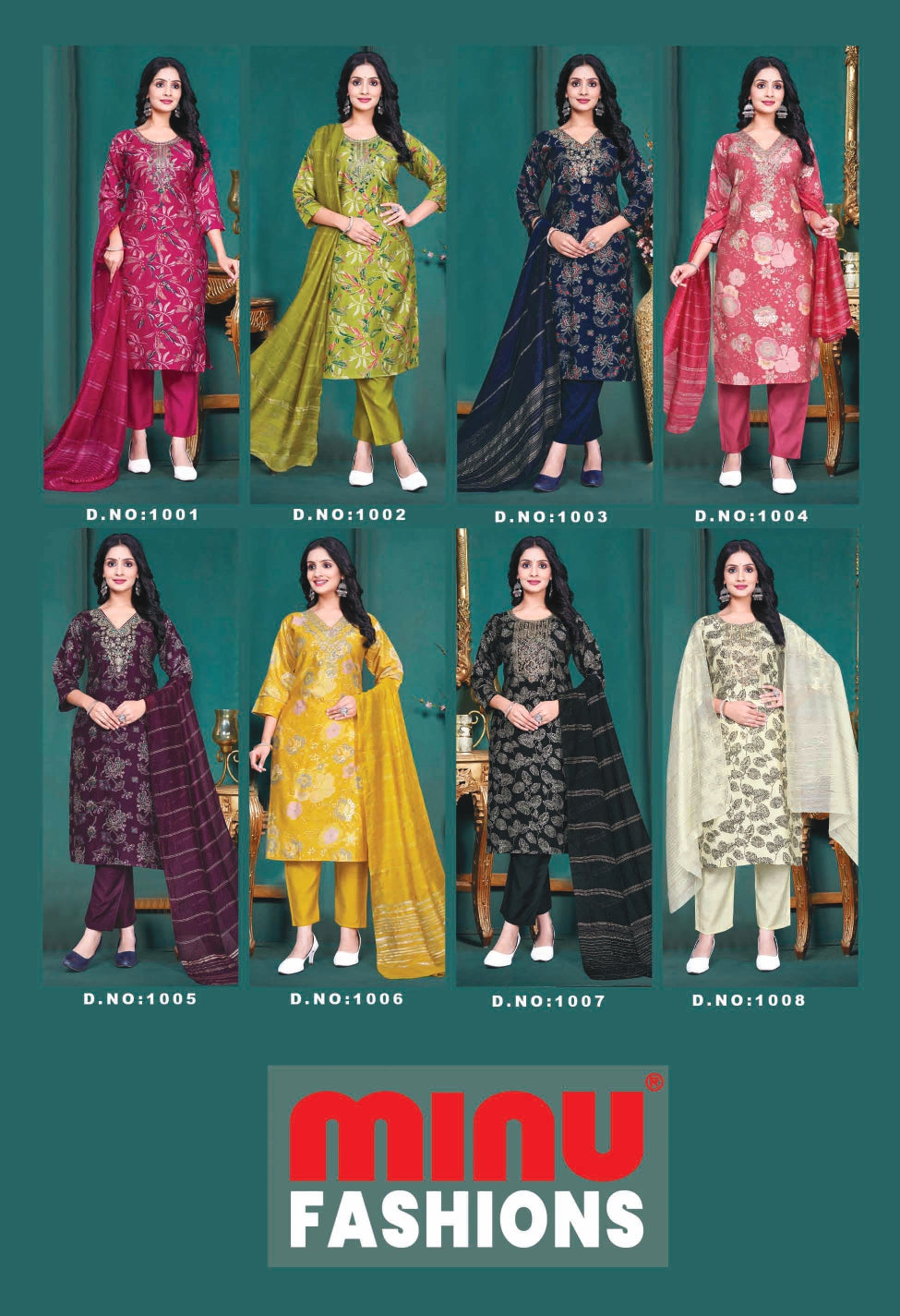 Printed Cotton Stitched Salwar Suit Saiyaara - 8 Pcs Set