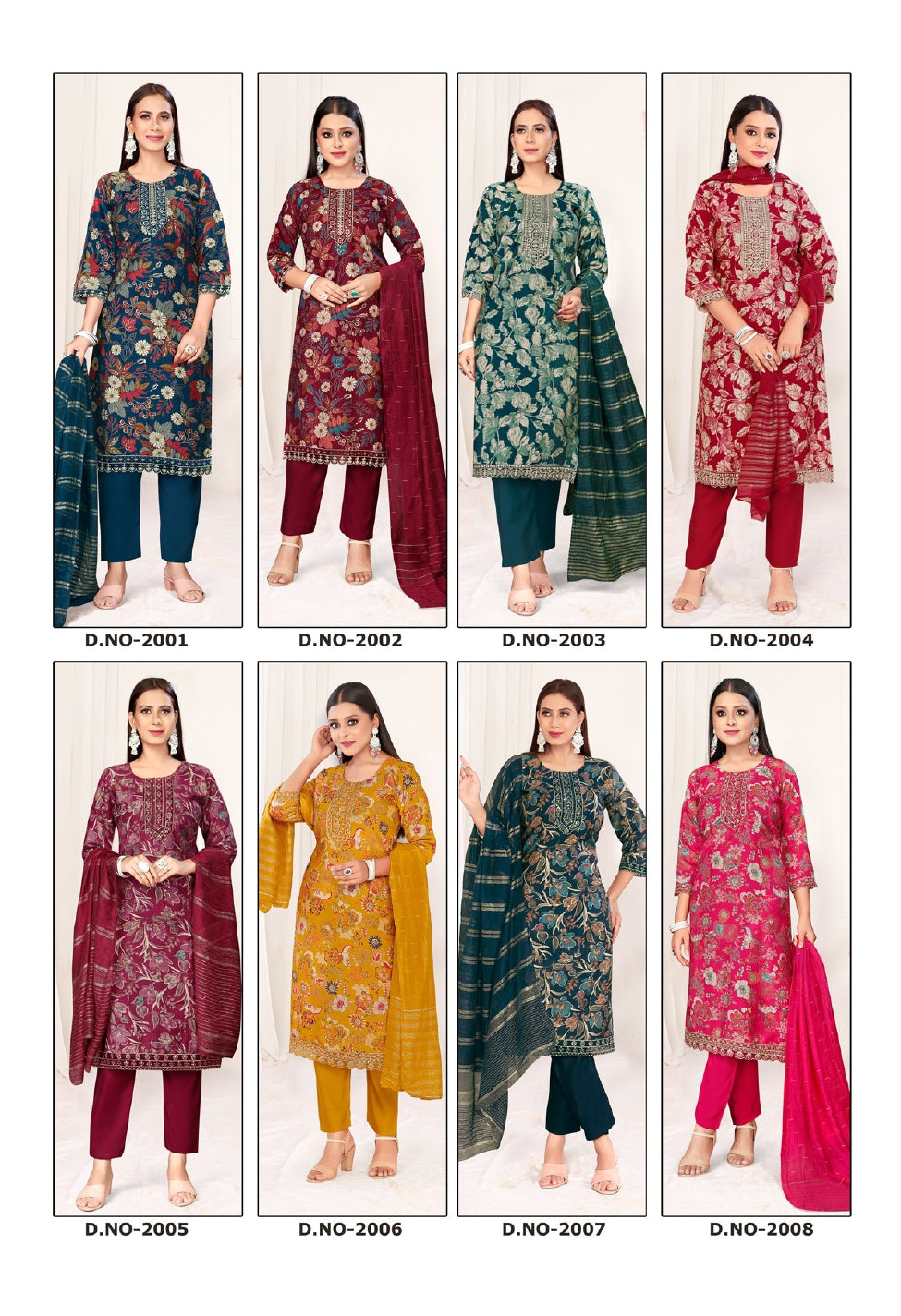 Printed Cotton Stitched Salwar Suit Zinnia (Vol-2) - 8 Pcs Set