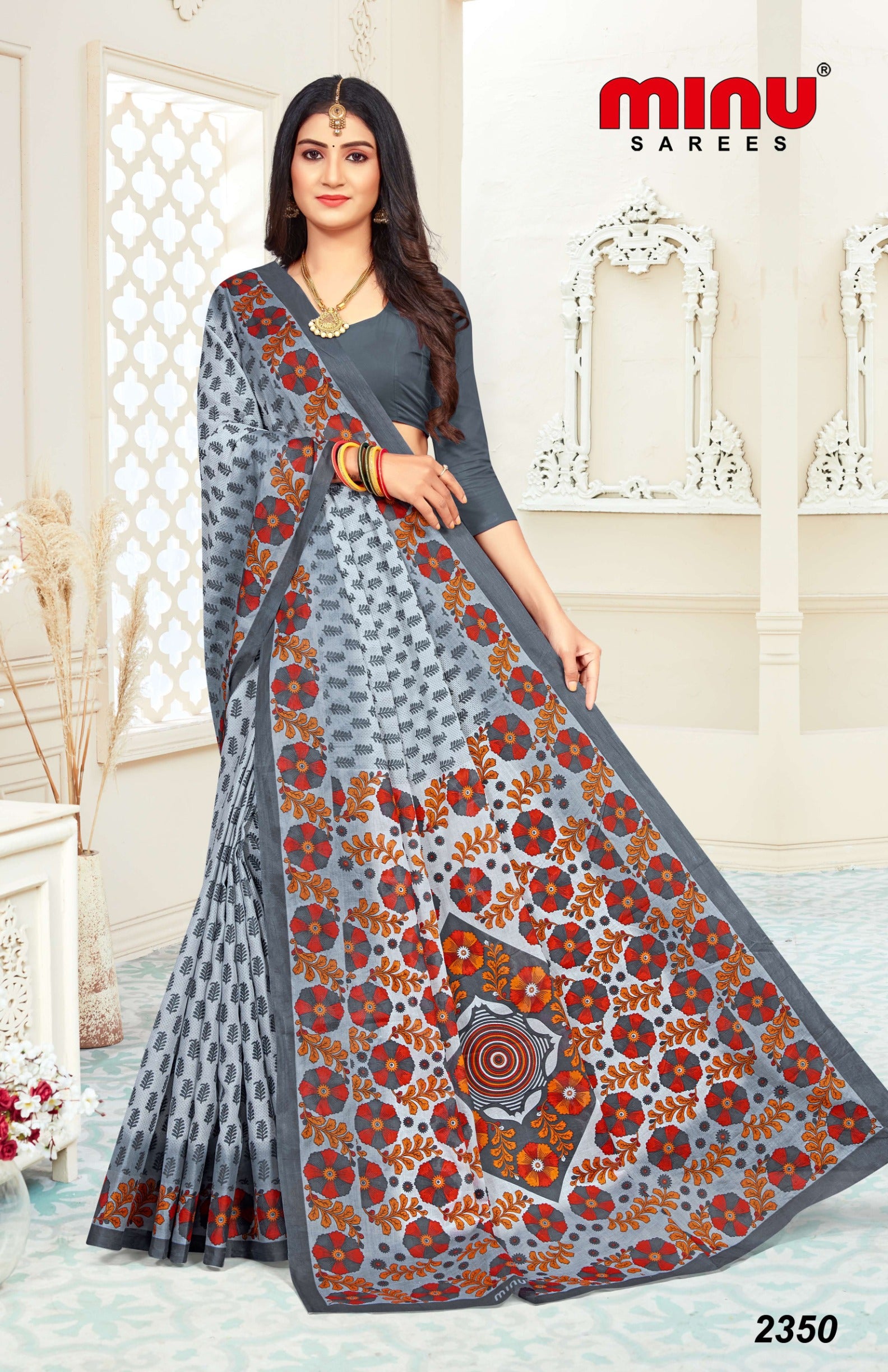 Color printed cotton saree for wholesalers and retailers