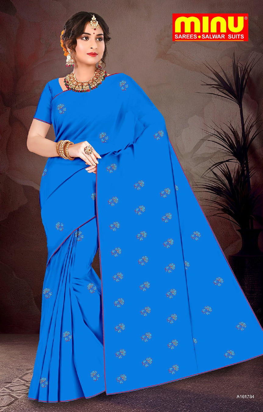 Blue embroidered saree  for online resellers 