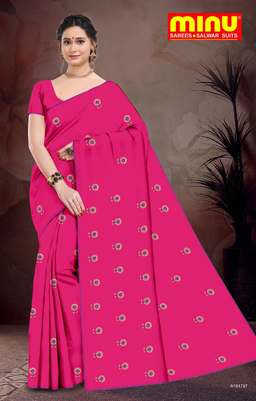 woman wearing cotton embroidered Kolkata saree