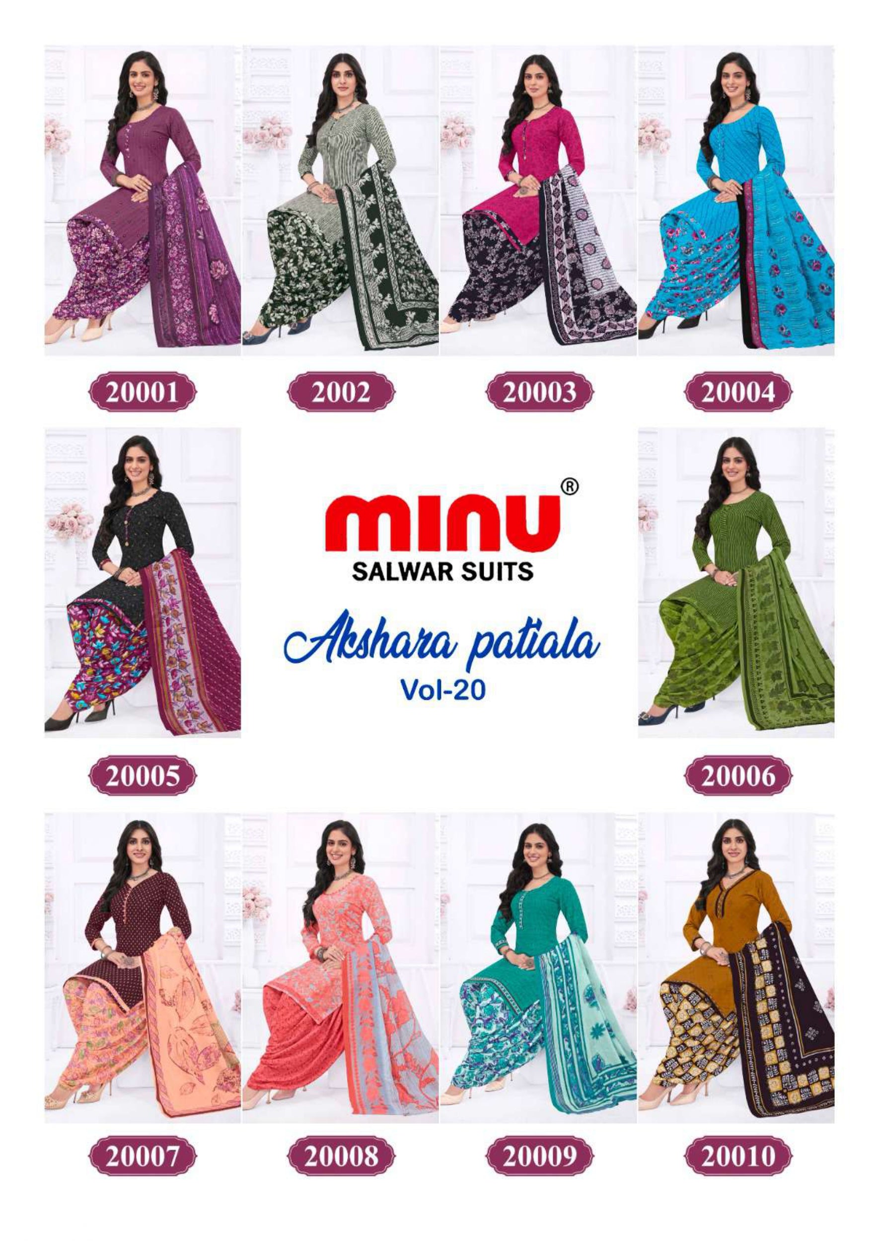 Minu Suit Akshara Patiala VOL - 20 (10 PCS)