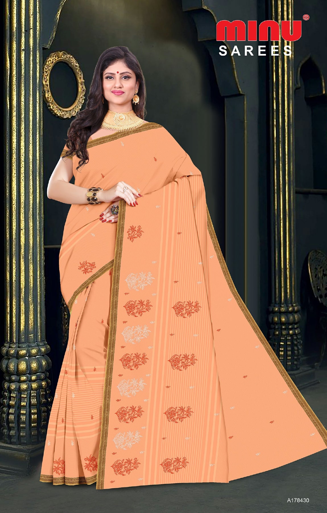 top-quality cotton embroidered saree for wholesale 
