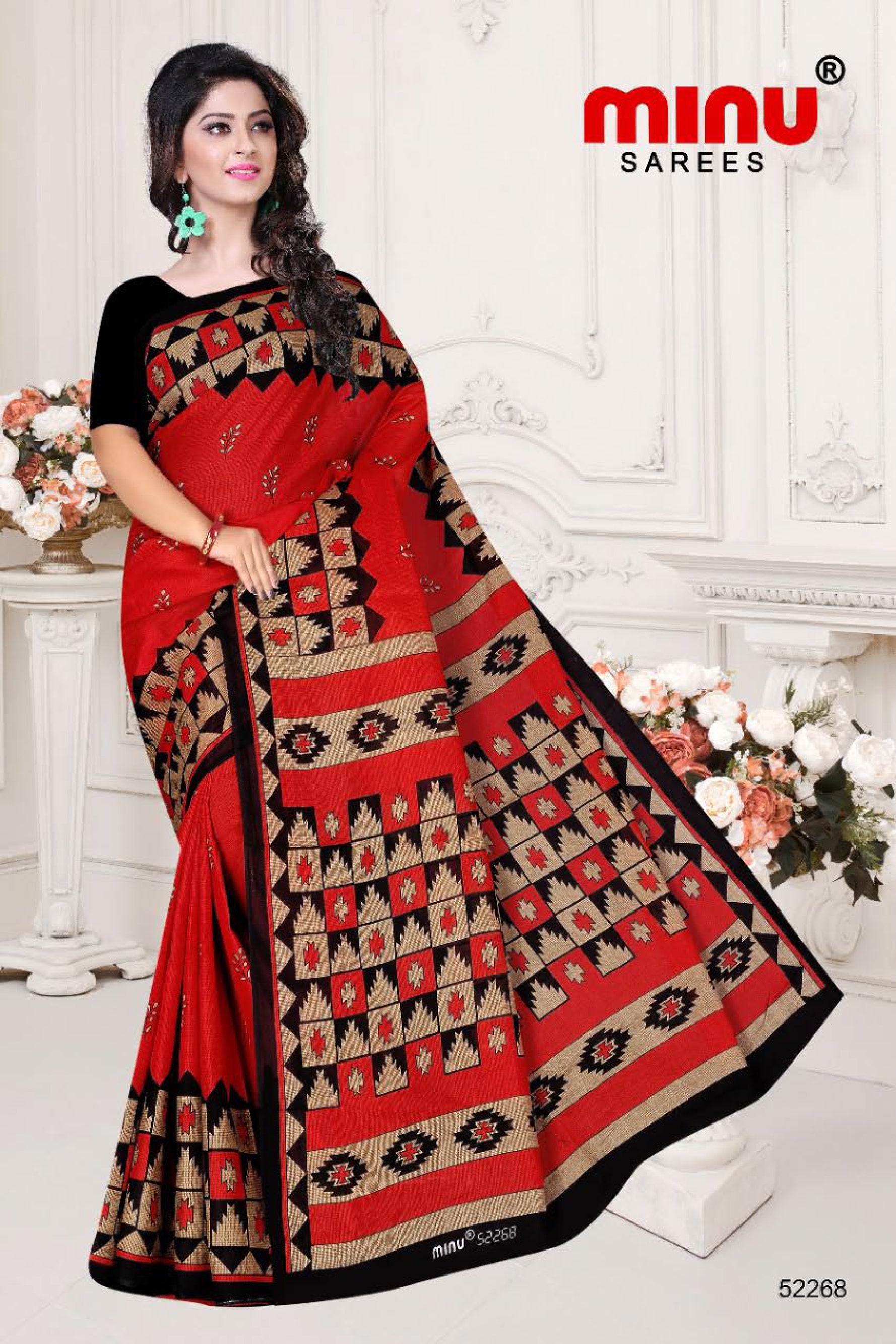 best designer printed cotton saree for women