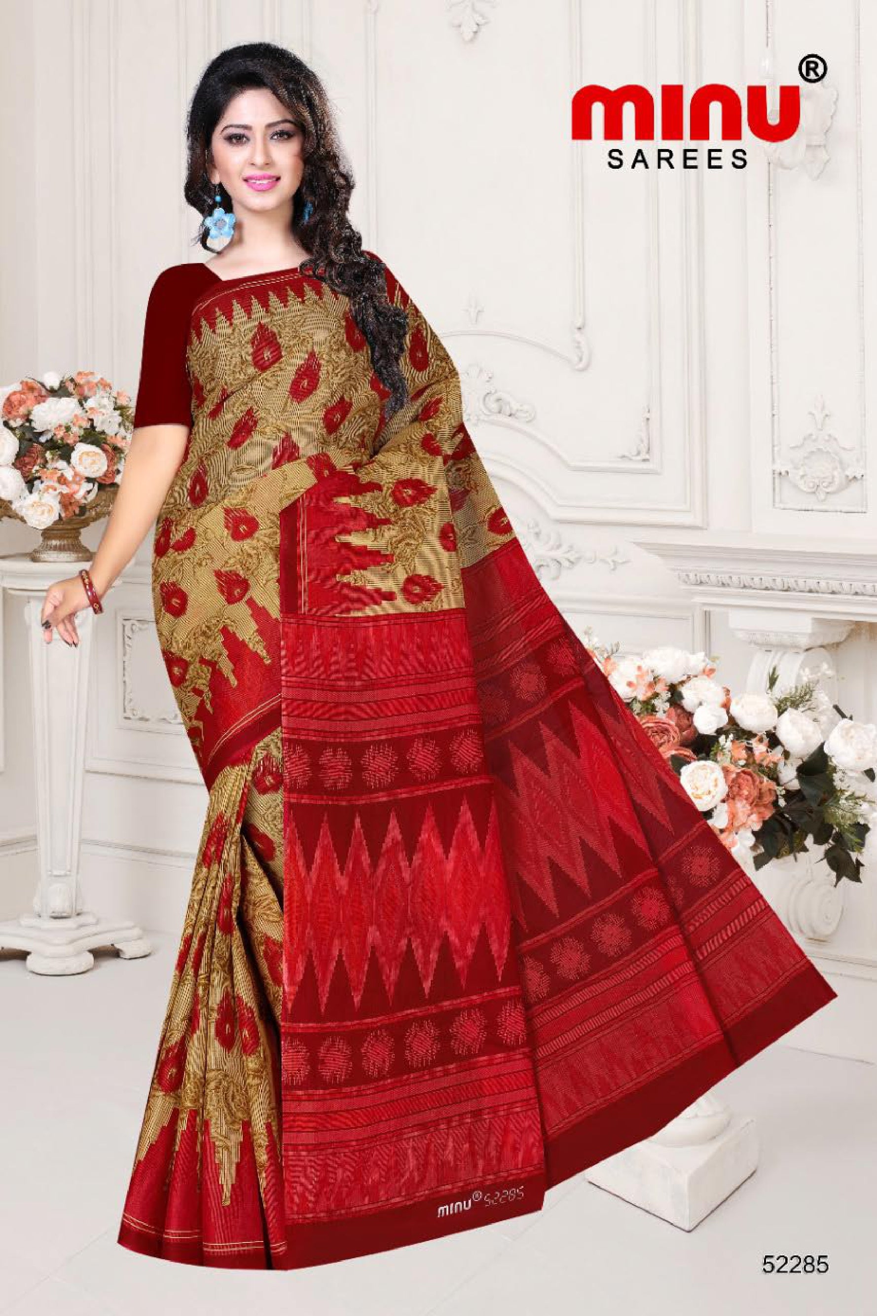 top-quality cotton printed saree for women