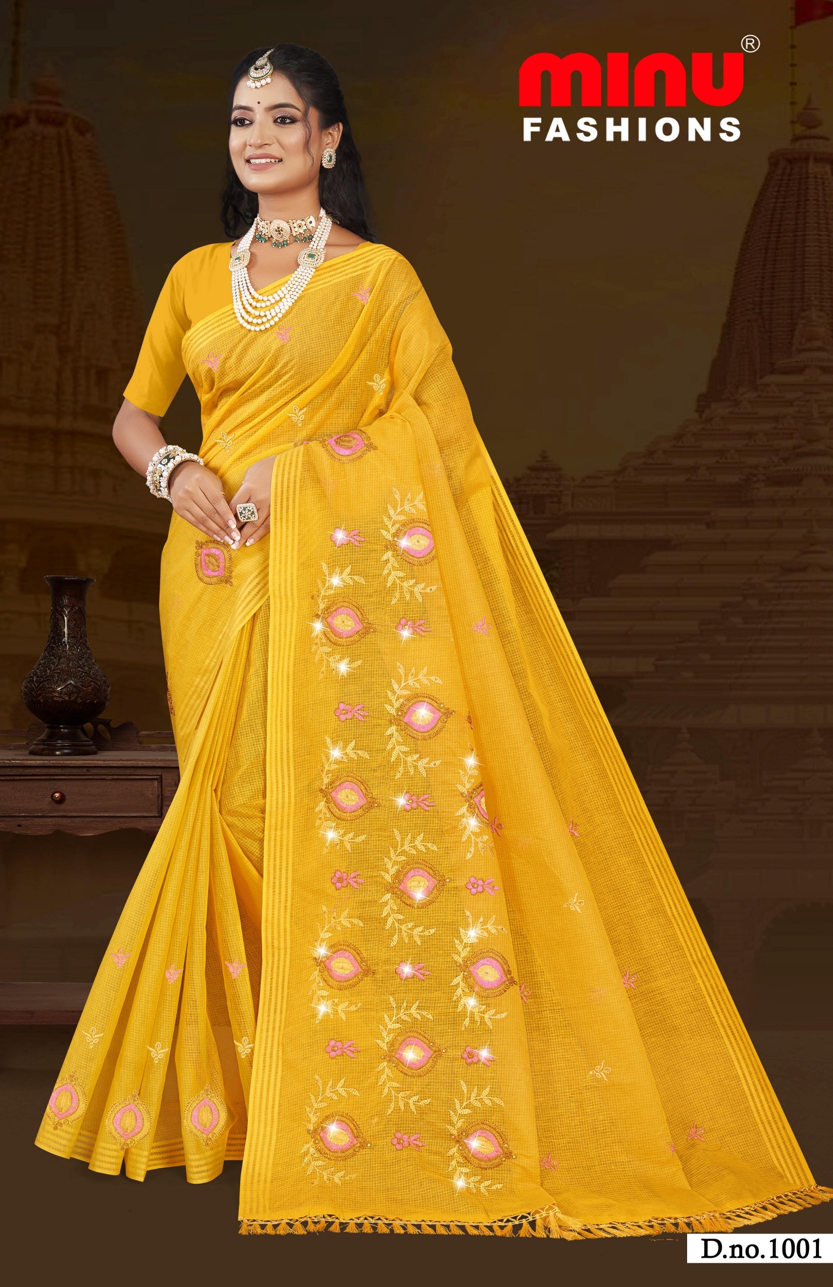 Embroidered Saree Baruni - 08 Pcs Set