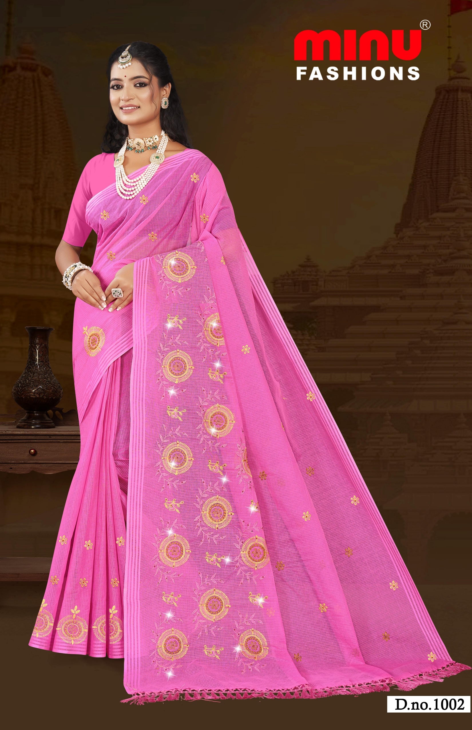 Embroidered Saree Baruni - 08 Pcs Set